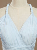 A-Line V-neck Halter Chiffon Floor Length Prom Formal Party Evening Dress