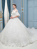 Ball Gown Lace Beaded Wedding Dresses Long Sleeveless Floor Length