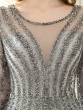 Mermaid / Trumpet Luxurious Sexy Formal Evening Dresses Prom Dresses Long Sleeves Bridesmaid Dresses - dressblee