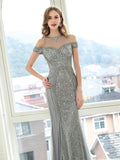 Mermaid / Trumpet Luxurious Glittering Fairy Sexy Formal Evening Dresses Prom Dresses Short Sleeves - dressblee