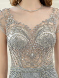 Mermaid / Trumpet Luxurious Glittering Fairy Sexy Formal Evening Dresses Short Sleeves - dressblee