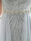 Mermaid / Trumpet Luxurious Glittering Fairy Sexy Formal Evening Dresses Cap Sleeves Floor Length