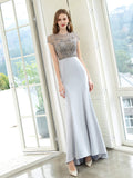 Mermaid / Trumpet Max Chiffon Luxurious Sexy Formal Evening Dresses Cap Sleeves Floor Length