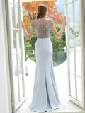 Mermaid / Trumpet Max Chiffon Luxurious Sexy Formal Evening Dresses Cap Sleeves Floor Length