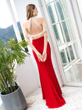 Mermaid / Trumpet Max Chiffon Beaded Luxurious Sexy Formal Evening Dresses Sleeveless Floor Length Prom Dresses