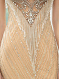 Mermaid / Trumpet Beaded Luxurious Sexy Formal Evening Dresses Sleeveless Floor Length Prom Dresses