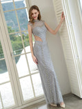 Mermaid Beaded Luxurious Fashion Formal Evening Dresses Sleeveless Floor Length