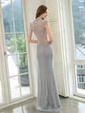 Mermaid Beaded Luxurious Fashion Formal Evening Dresses Sleeveless Floor Length