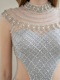 Mermaid Beaded Luxurious Fashion Formal Evening Dresses Sleeveless Floor Length