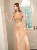 Mermaid Beaded Luxurious Fashion Formal Evening Dresses Sleeveless Floor Length