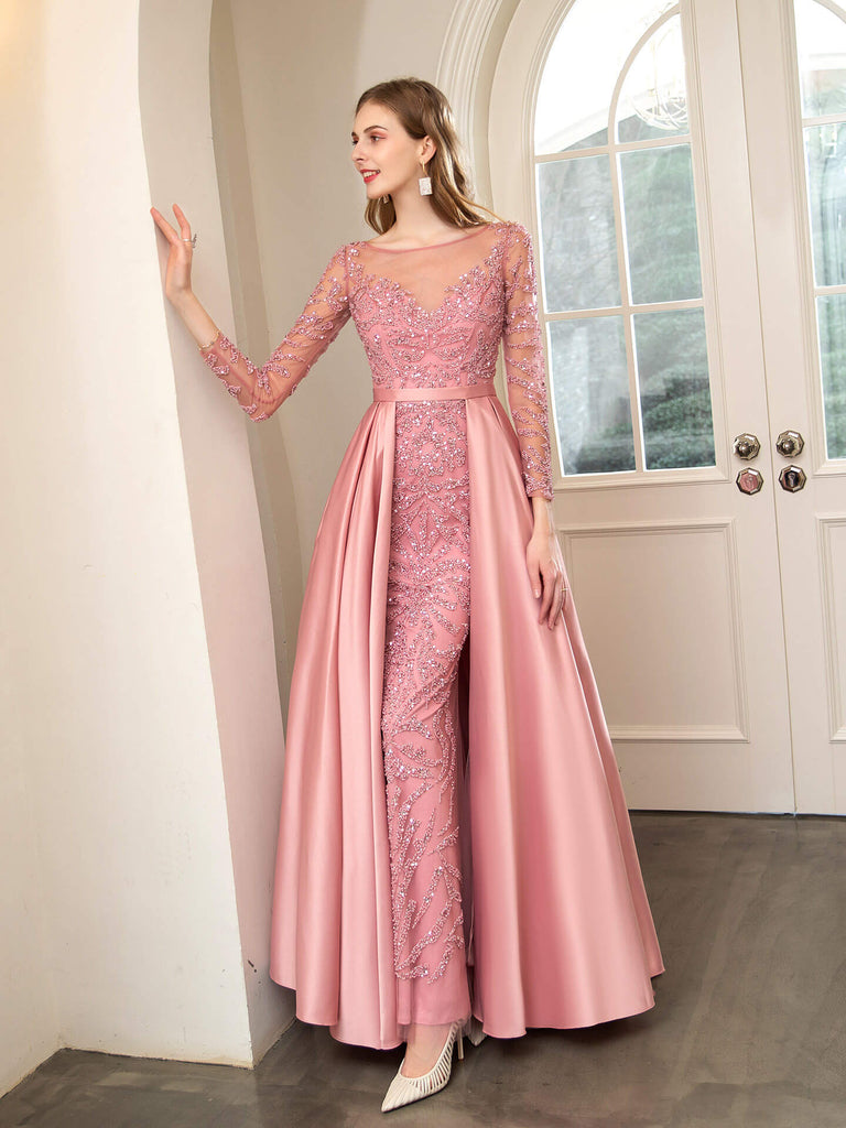 Mermaid Luxurious Sexy Formal Evening Dress Long Sleeve Prom Dresses dressblee Mermaid Luxurious Sexy Formal Evening Dress Long Sleeve Prom Dresses dressblee