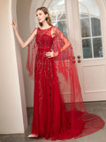 A-line Beaded Luxurious Fashion Formal Evening Dresses Sleeveless Floor Length Prom Dresses