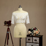 Lace Wedding Wraps Coats / Evening Jackets / Wedding Party Bolero Shrug Sleeves Lace-up - dressblee