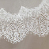 Wedding Veil One-tier Fingertip Lace Applique Tulle - dressblee