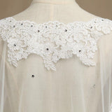 Women's Wrap Shrugs Shawls Tulle Wedding Party / Evening Appliques Flower Lace with Beading - dressblee